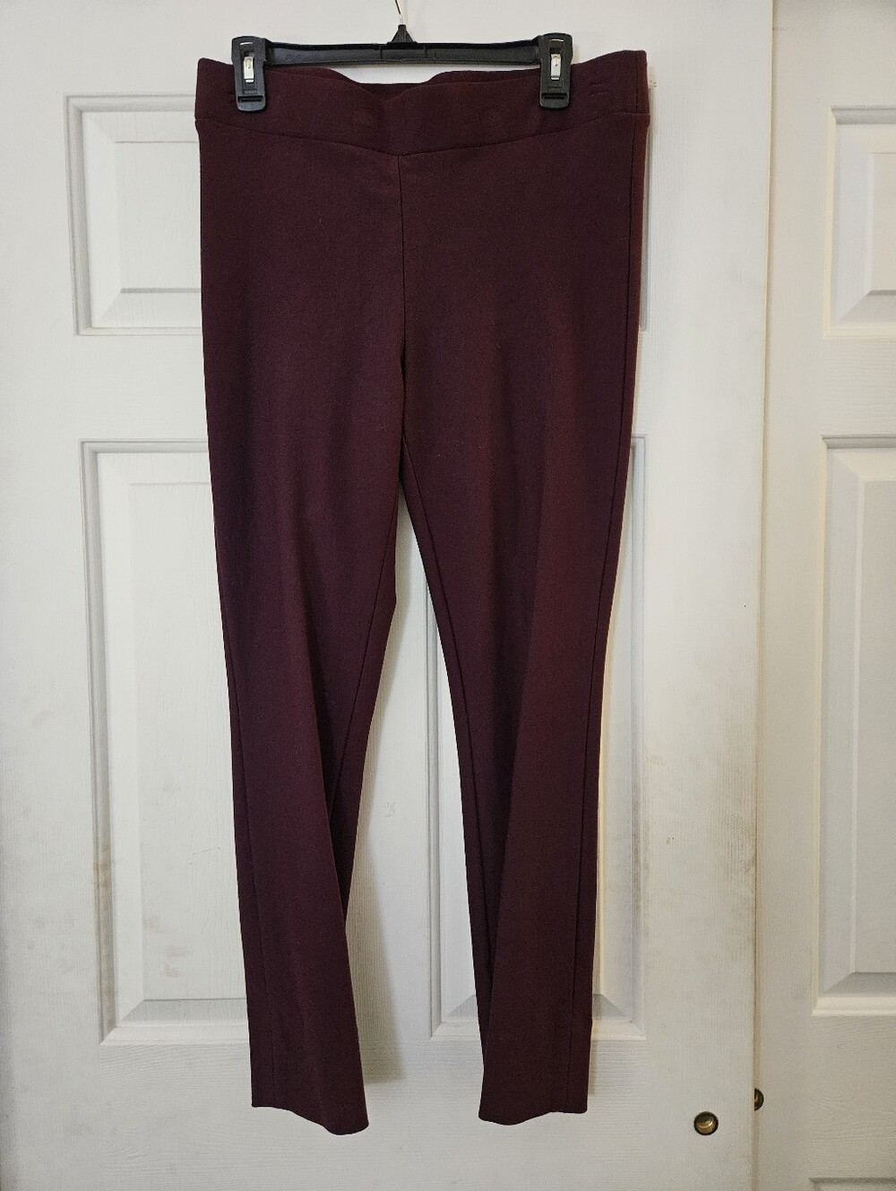 ECI Women's Skinny Ponte Pants in Burgundy Plum L